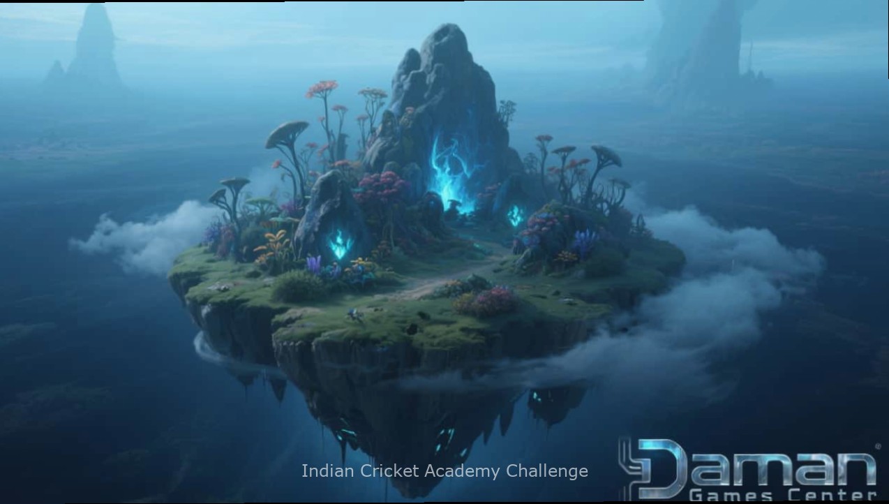 Indian Cricket Academy Challenge game cover showing cricket players in action with Indian Cricket Academy Challenge watermark